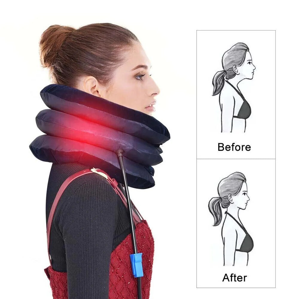 Cervical Neck Traction Device Collar Brace Support Pain Relief Stretcher Therapy