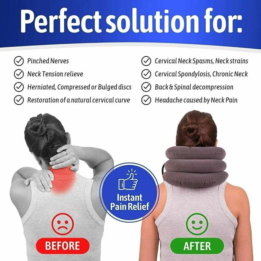 Cervical Neck Traction Device Collar Brace Support Pain Relief Stretcher Therapy