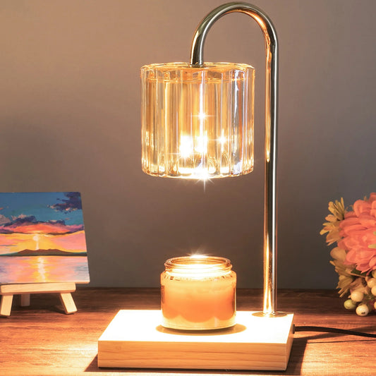 Candle Warmer Lamp as a Present with Timer & Dimmer,Mothers Day Gifts for Mom Electric Candle Melter Top Melting, Crystal Glass Candle Heater Lamp for Scented Wax with 2 Bulbs