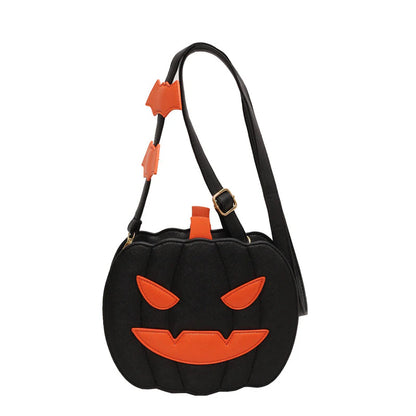 2023 Halloween Bags Funny Pumpkin Cartoon Shoulder Crossbody Bag with Bat Personalized Creative Female Bag