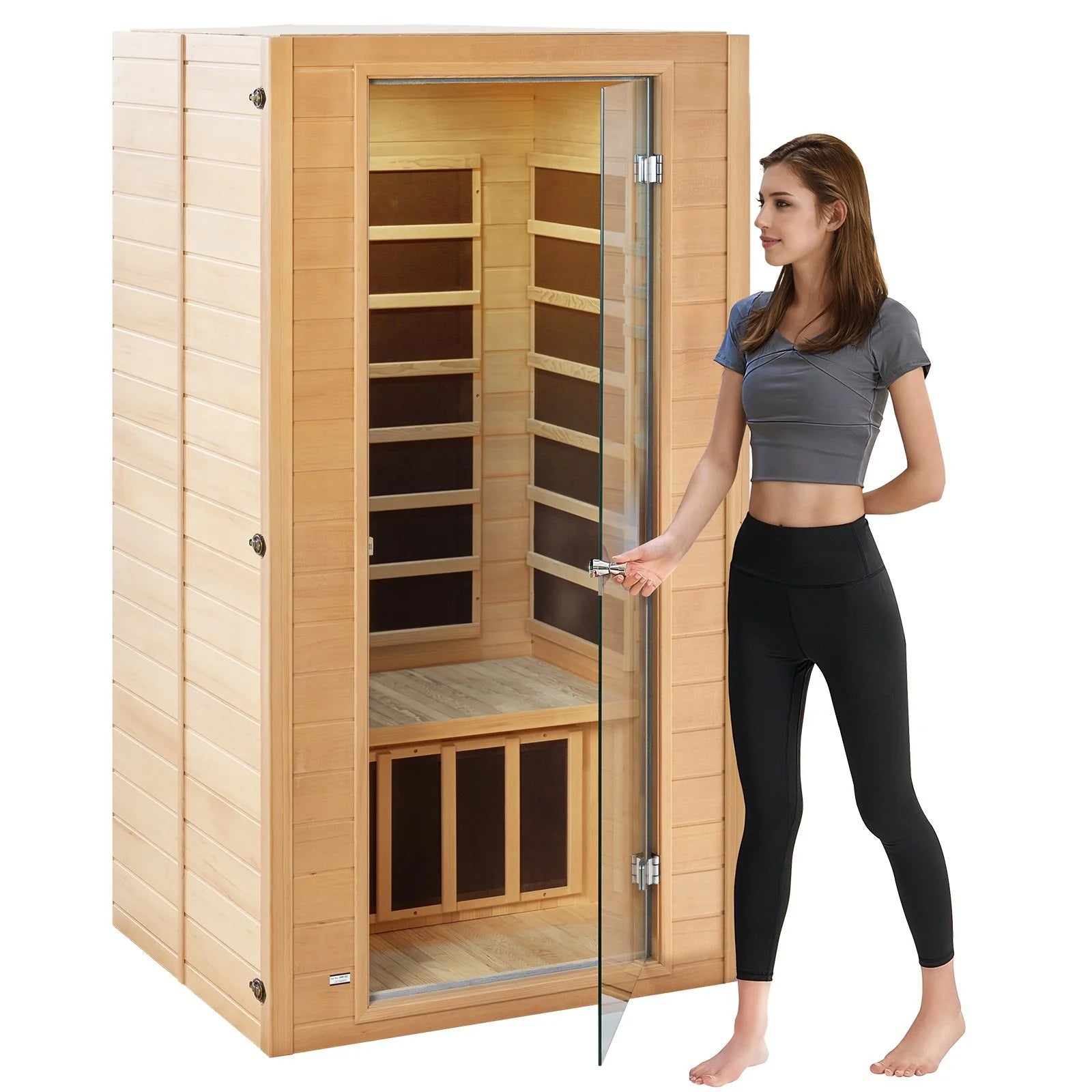 VEVOR Far Infrared Wooden Sauna Room Home Spa for 1 to 2 Person 1400W